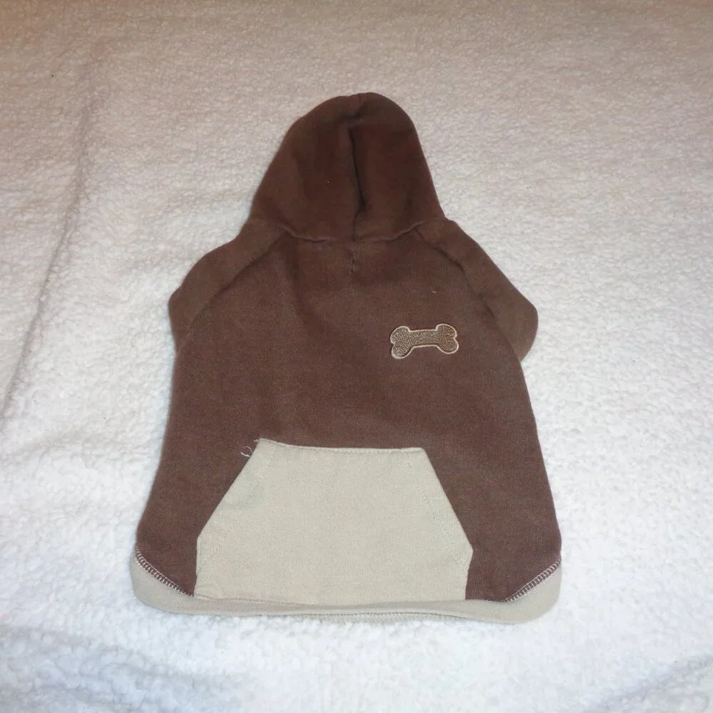 Pup Crew Dogs Brown Hoodie. Size Medium